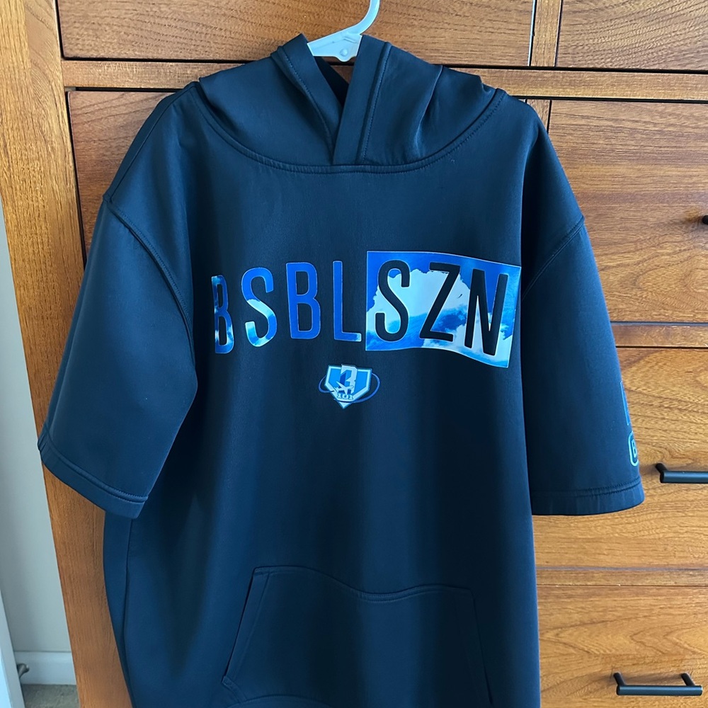 Kids Black Hoodie with Blue Accents